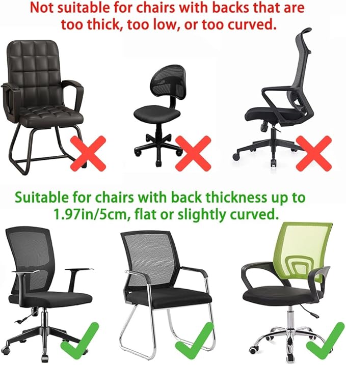 Memory Foam Headrest Attachment for Office Chair, Attachable Chair Head Rest, Desk Chair Neck Support, Elastic Sponge Head Pillow Adjustable Height and Angle (Black)