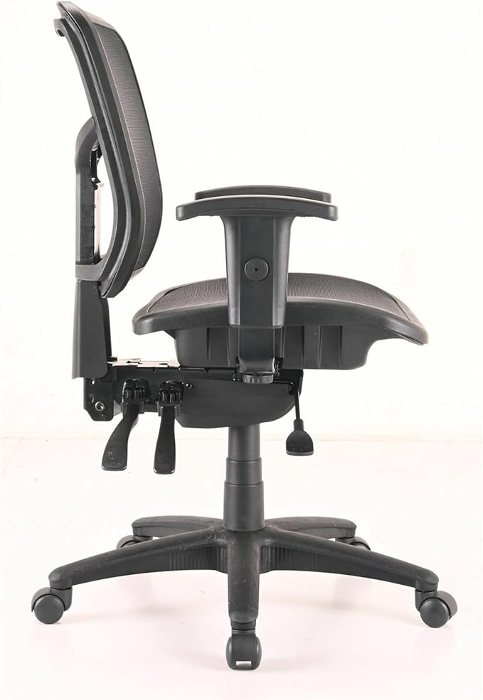 Lorell Mid-Back Swivel Mesh Chair, Black