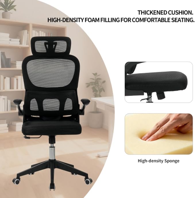 Office Chair, Ergonomic Breathable Mesh, Adjustable High Back Lumbar Support,Comfy Computer Chair for Home Office