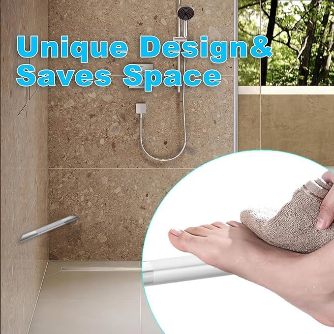 Shower Foot Rest Bar,Corner Foot Rest for Shaving Legs,Wall Mounted Shower Foot Ledge,Made of Stainlss Steel 18/8