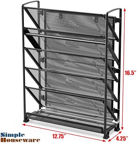 Simple Houseware 6-Tier Wall Mount Document Letter Tray Organizer, Black