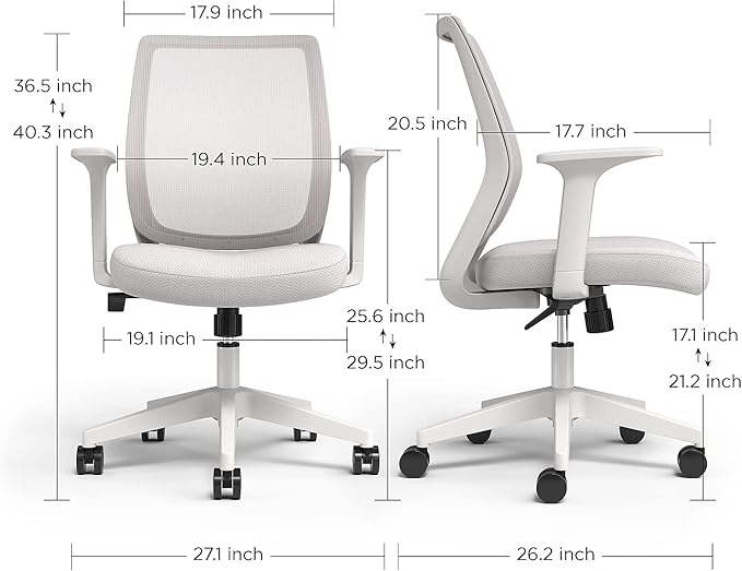 Staples Ergonomic Task Chair, Mesh, Gray