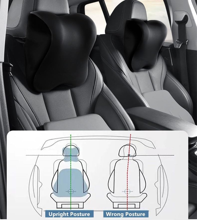 2 Pack Car Neck Pillow Support, Memory Foam Neck Rest Cushion Headrest