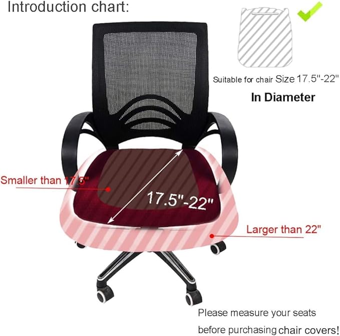 Smiry Stretch Jacquard Office Computer Chair Seat Covers, Removable Washable Anti-dust Desk Chair Seat Cushion Protectors - Emerald Green
