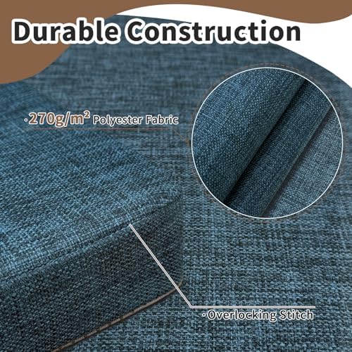 Chair Cushions for Dining Chairs 6 Pack 35D High-Density Foam Seat Cushions for Kitchen Chairs with Ties Non Slip and Removable Cover Chair Pads 16.5" x 16.5" x 2" (Lake Blue)