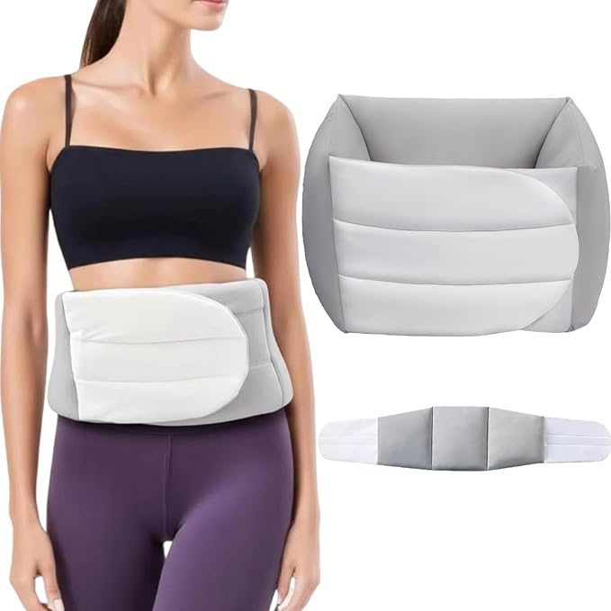 Lumbar Support Pillow for Office Chair & Sleeping, Wrap Around Lower Back Pillow with Breathable Ice Silk Cotton, Provides Comfortable Lower Back Support for Side/Back/Stomach Sleepers