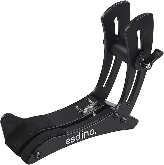 Esdina Electric Guitar Leg Rest, Ergonomic Thigh Support, Adjustable Foot Rest Stand, Soft Silicone Protection, Aluminum Alloy, Fits 1.46“ - 2.17“ in Guitar Body Thickness