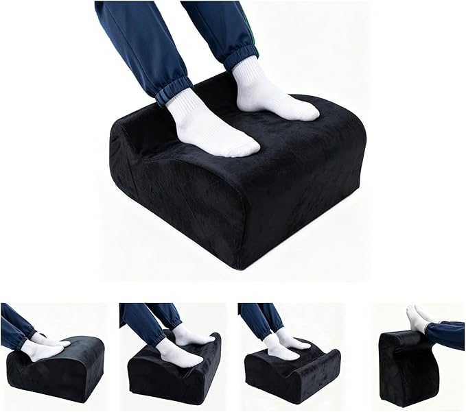 Foot Rest for Under Desk at Work. Multifunctional 3-Tier Foot Stool Office Desk Accessories, Soft Ergonomic Footrest,Support Foot Pillow,Heel Chair,Leg Elevation Pillow (Black, One Size)