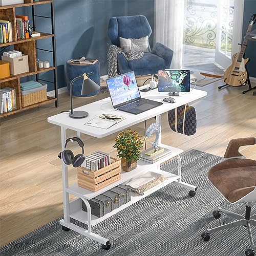 Armocity 39" Rolling Standing Desk with Charging Station for Couch Bed