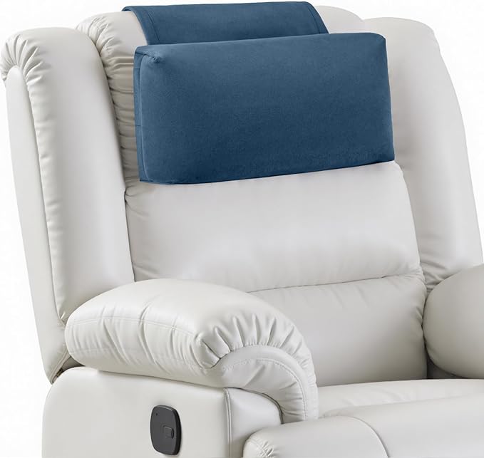 Neck Pillow for Recliner Chair, 14" Adjustable Recliner Pillow for Headrest, Soft Velvet Weighted Back Non-Slip Head Pillow for Couch, Chair, Sofa