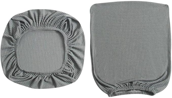 FORCHEER Desk Chair Back and Seat Cover 2 Pieces Light Grey Jacquard Stretch Split Office Chair Covers Water Resistant Washable
