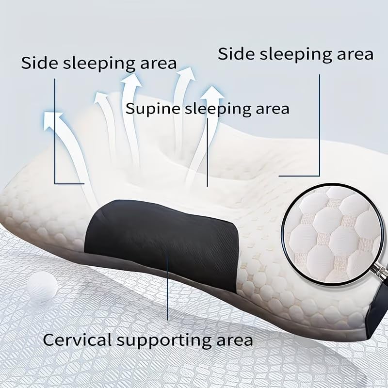 Massage Neck Pillow, Soft Sleep, Ergonomic Cervical Contour Support Pillow, Pillow Core, Removable Cover, Moisture Absorption, Sleep Pillow Core, Non Collapsing Contoured Side Sleeper
