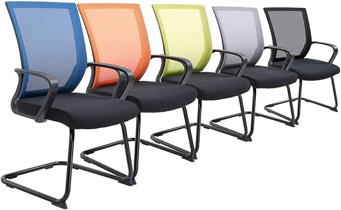 Mlaea Mesh Office Chairs, Comfortable Breathable Desk Chair with Lumbar Support, Executive Computer Reception Chair, 57 * 52 * 96CM(Color:Blue)