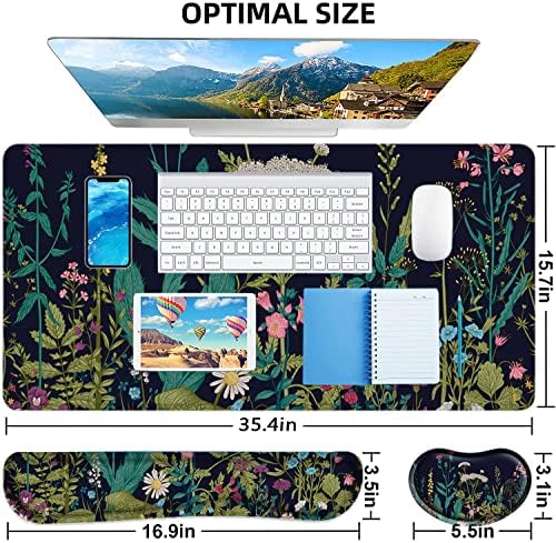 Large Mouse Pad with Wrist Rest, 4-in-1 Wrist Rest for Keyboard and Mouse