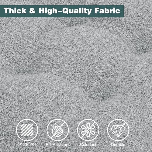 baibu 2-Layer Dining Chair Cushions, 6 Pack, 16.5 x 16.5 x 3.5 in, Grey