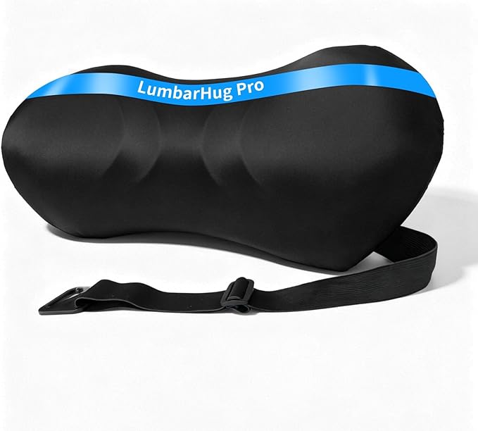 Lumbar Support Pillow for Office Chair - Lumbar Pillow for Car, Memory Foam Ergonomic Lumbar Support Pillow for Car Back Support for Office Chair Back Support Cushion (Black)
