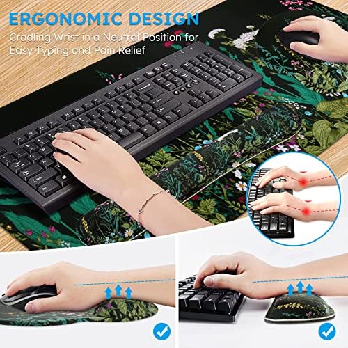 iCasso Floral 4in1 Writing Pad, 35.4"x15.7" Work Mat for Workspace