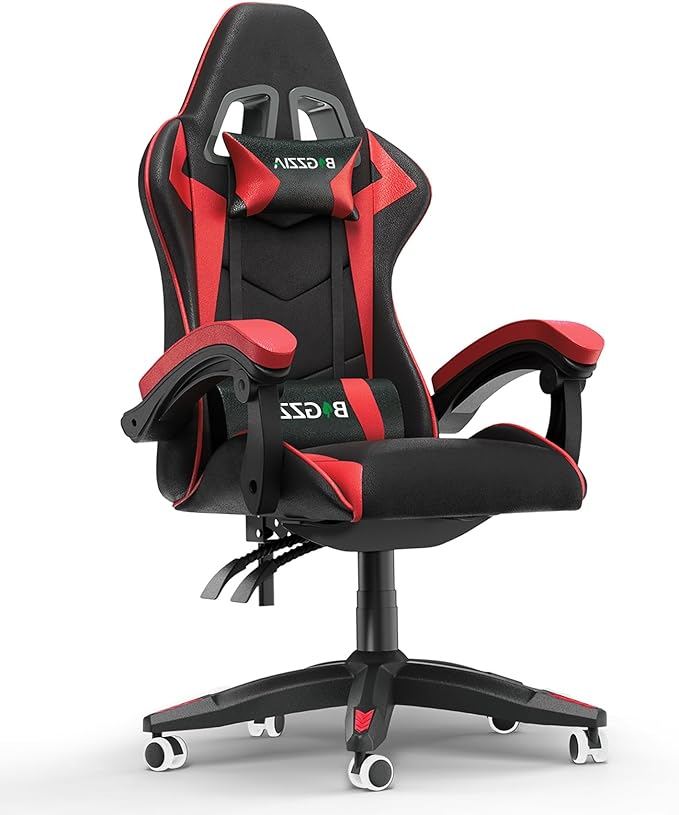 Racingreat Gaming Chair High Back, Ergonomic Computer Gamer Chair with Headrest and Lumbar Support, Racing Style Reclining Game Chair for Adults, Kids (Red-Black)