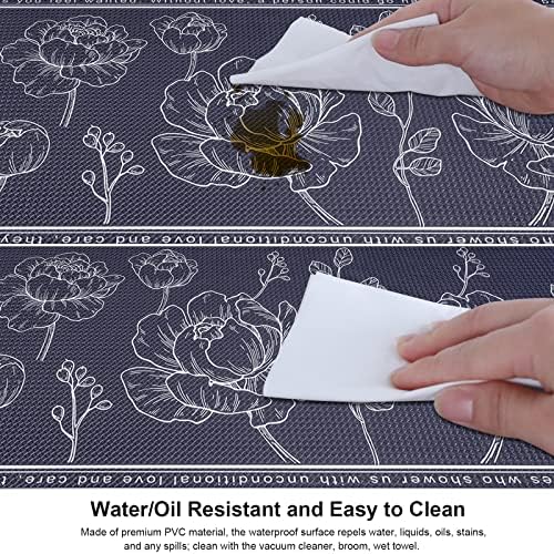 Kitchen Floor Mat Set of 2, Anti Fatigue Kitchen Mat 17"x47"+17"x29"