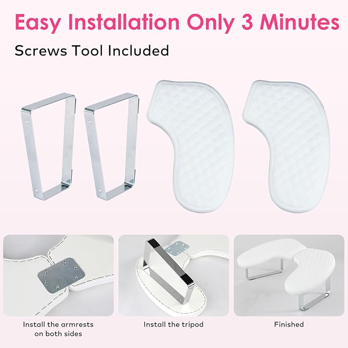 Nail Arm Rest for Nails Tech, BORNBYME Update PU Leather Fish Pattern U-shaped Hand Nail Stand Rest for Manicure, White
