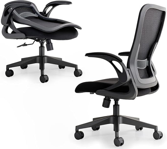 Tervo Model U Folding Office Chair Ergonomic Mesh Computer Chair for Small Room Adults Kids