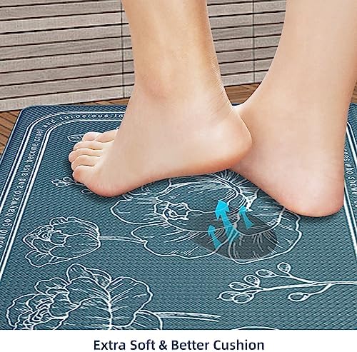 Kitchen Floor Mat Set of 2, Anti Fatigue Kitchen Mat 17"x59"+17"x29"