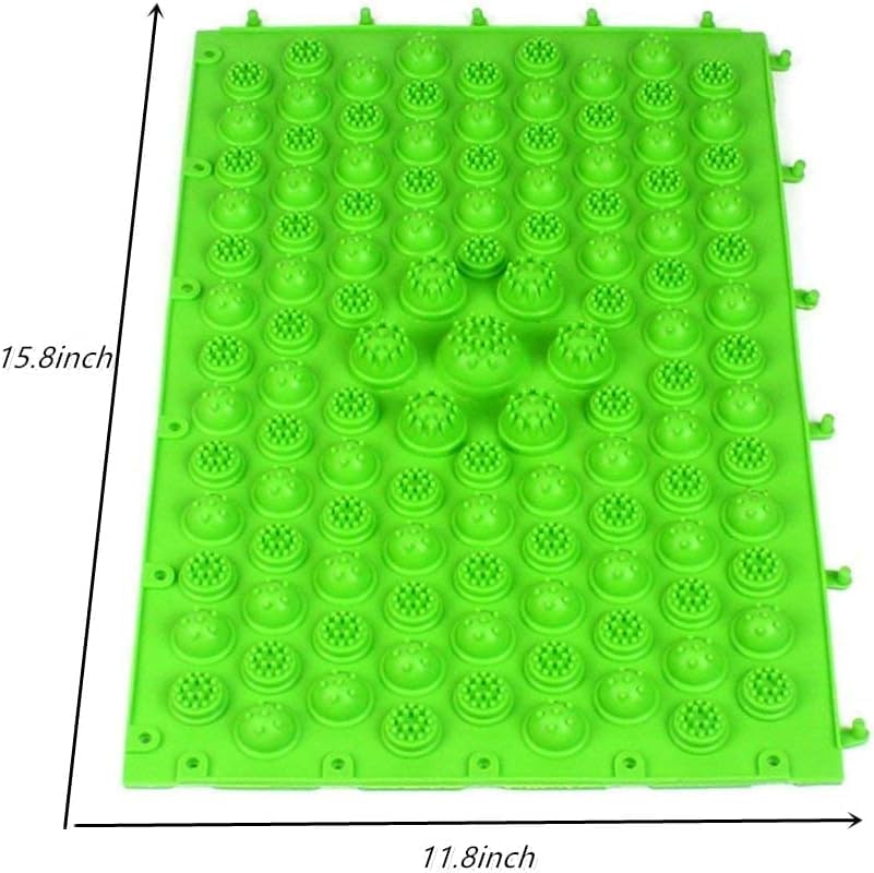 Foot Massage Mat Acupressure Mat Reflexology Walking Toe Plate Massage Pad Bathroom Yoga Anti-Slip Outdoor Game 4PCS (Green)