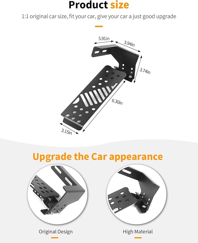 for JL Dead Pedal Left Side Foot Rest Kick Panel Compatible with Jeep Wrangler JK JKU 2007-2017(A Style)
