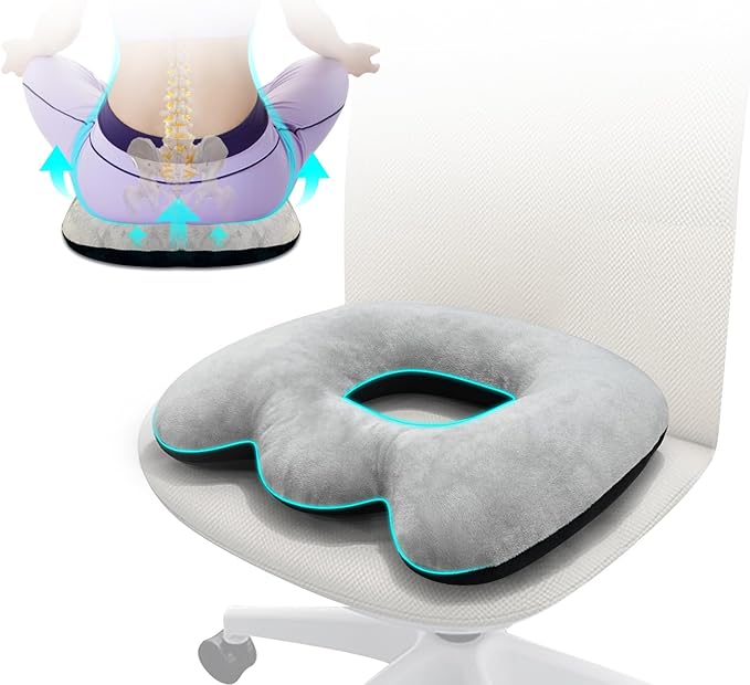 Donut Pillow Seat Cushion for Office Chair Cushion Butt Pillows for Sitting Tailbone Sciatica Pain Relief Chair Seat Coccyx Cushion Hemorrhoid Pillow Donut Chair Cushions for Postpartum Long Sitting