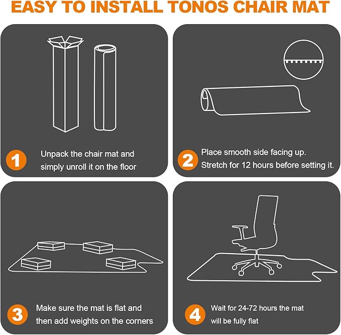 Chair Mat for Carpet- Low Pile (1/4" Thick) Carpet Protector for Office Gaming Computer Desk Chair. Heavy Duty Desk Chair Mat for Carpeted Floors, Semi Transparent (with Lip（Thickened）)