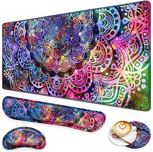 Canjoy Desk Mat with Wrist Rest, Keyboard and Mouse Pad Wrist Support Pad ﻿