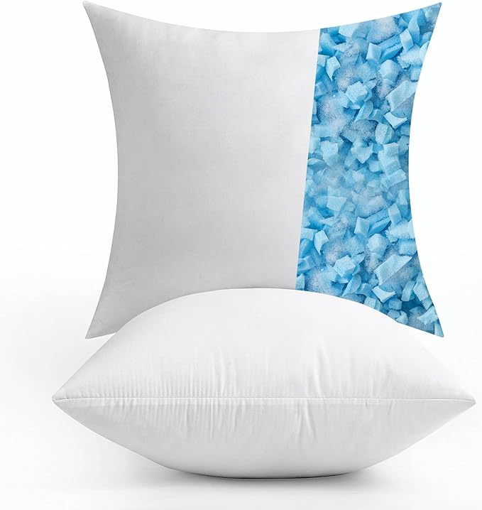 MIULEE Pack of 2 24x24 Pillow Inserts-Decorative Shredded Memory Foam Cooling Throw Pillows-Adjustable Premium Lumbar Wedding Pillow Stuffer Form for Couch Bed Cushion