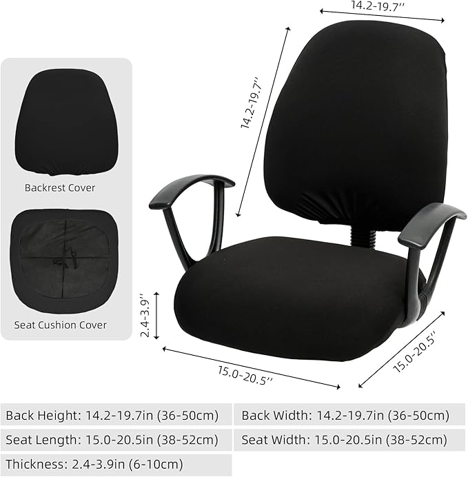 DIVA EN CAMINO DEC Stretchable Desk Office Chair Seat Covers - Universal Stretch Computer Chair Slipcover - Washable Rotating Backrest Coverings & Cushion Protectors for Dogs, Cats, Pets, Orange