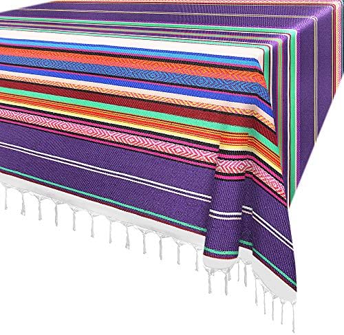 Xplanet 84 X 59 Inch Mexican Serape Blanket Bay Window Blanket, Mexican Tablecloth Serape Tatami Blanket Bed Blanket Table Cover Tapestry Blanket Picnic Mat for Mexican Party Wedding Decorations