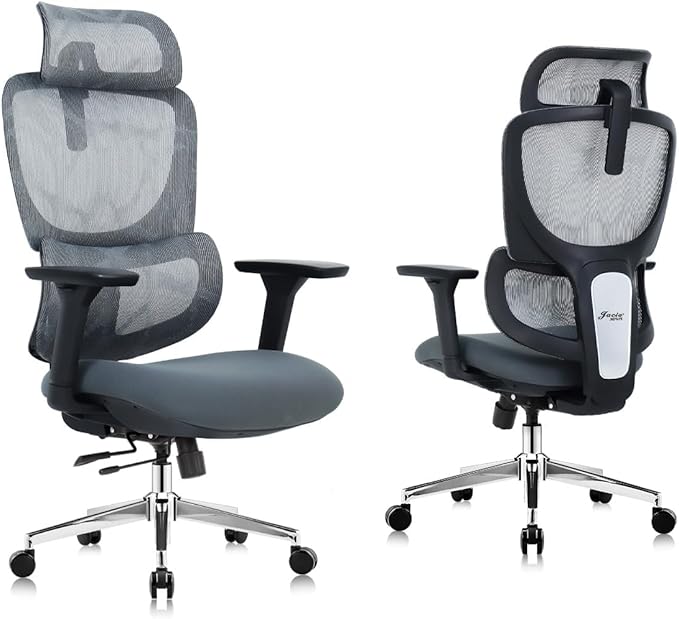 Jacia House TSCA Certified Ergonomic Mesh Office Chair, Big Tall Gaming Chair Adjustable Lumbar Support, 4D Armrests, 2D Headrest, 135° Reclining Rolling Swivel Desk Chairs with Seat Lock 600lb