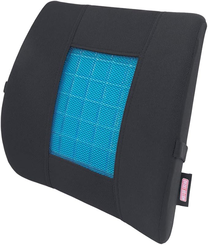 Motor Trend Cooling Car Lumbar Support Cushion - Made with Memory Foam for Maximum Coccyx Comfort & Back Tailbone Pain Relief, Ideal for Car and Office Chairs (MTCG-100)