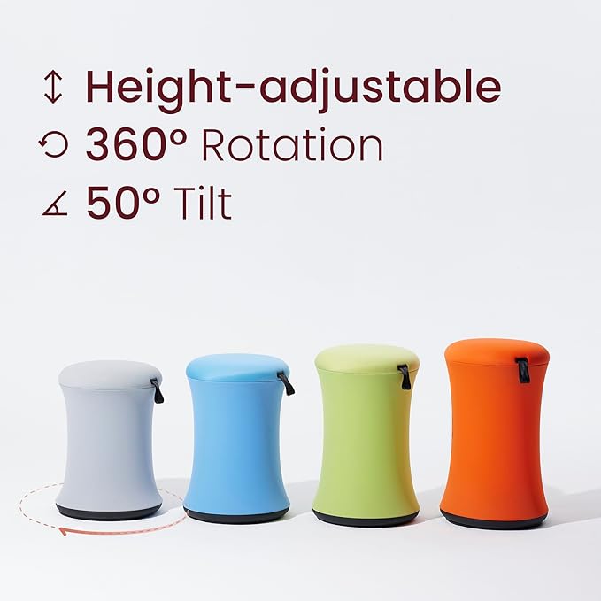 TopJob Boba Chair Stylish Active Wobble Stool, ADHD Chair, Improves Posture and Focus, Ergonomic with Height Adjustable Stool for Adults Children for Home Office, Study Room (Lime Green)