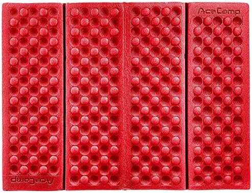 AceCamp 3940 Portable Lightweight Mini Waterproof Folding Mat, Foam Sitting Pad for Outdoor Activities, Foldable Kneeling and Seat Cushion for Comfort, Red