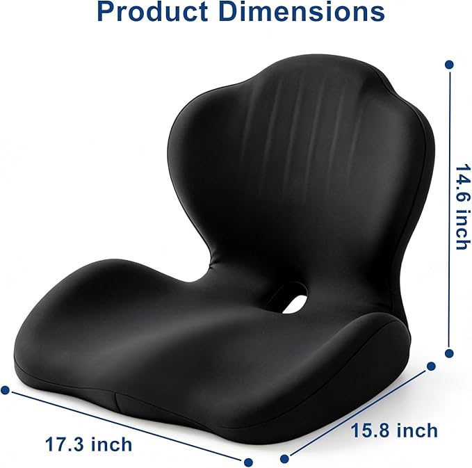 Car Seat Cushion with Lumbar Support Pillow, Memory Foam Office Chair Cushion for Back Pain Sciatica Pain Relief, Ergonomic L-Shaped Seat Cushion for Car Truck Driving Office Chair Home
