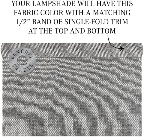 FenchelShades.com Lampshade 6" Top Diameter x 10" Bottom Diameter x 8" Slant Height 6x10x8" with Spider Attachment Diameter 0.4 Inch for Lamps with a Harp (Couture Steel)