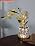Lily Flower Lamps, Rechargeable Cordless Small Desk Lamp, 3 Colors Dimmable Artificial Flowers Night Light, Fake Bouquet 3 Lilies with Crystal Vase for Home Date Party Decoration (Blue - May Bells)