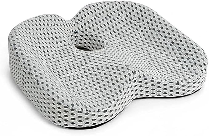 Orthopedic Seat Cushion with Memory Foam for Back Pain Relief & Posture Support, Non-Slip Chair Pad for Office, Car, and Home Sitting Comfort