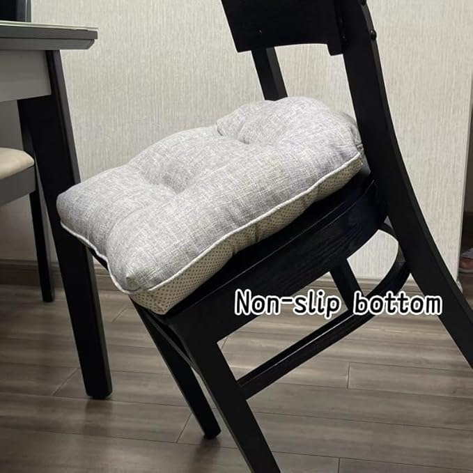 Chair Cushions for Dining Chairs, 18" X 17" U Shape Indoor Chair Pads with Ties for Dining Chairs Kitchen Office, Tatami Floor Pillow Patio Chairs Cushions - Pack of 2 (Gray)