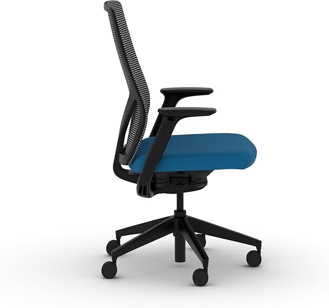 HON Flexion Mesh Office Chair, Height Adjustable Arms, Conference Room Chairs with Lumbar Support, Black Mesh, Black Frame, Peacock