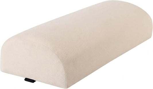 Under Knee Pillow, Half Moon Leg Pillow - Memory Foam Ergonomic Support Pillow for Side & Back Sleepers, Pain Relief & Alignment, Under Knee, Lumbar & Multi-Use Bolster Beige