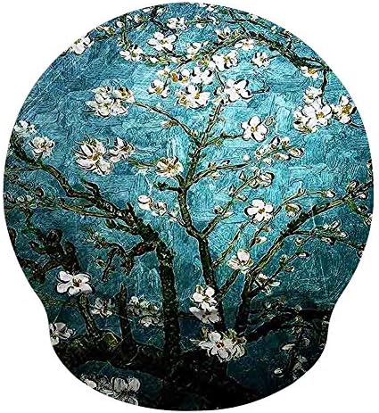 Mouse Pads with Gel Wrist Rest Support,Ergonomic Non Slip Memory Foam Wrist Rest Pad Mousepad for Home,Office,Gaming,Computer,Laptop Easy Typing Pain Relief, Van Gogh Painting