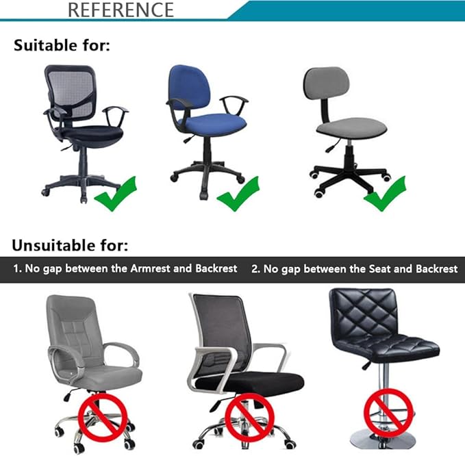 Melaluxe Stretch Jacquard Office Chair Cover, Removable Washable Desk Chair Cover Rotating Chair Seat Slipcover, Coffee