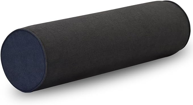 Cylinder Round Memory Foam Support Pillows Cervical Neck Roll Pillow with Pillowcase Soft, Comfortable and Breathable for Sleeping, Chair, Car, Sofa，Travel (Dark Gray, 24X6)