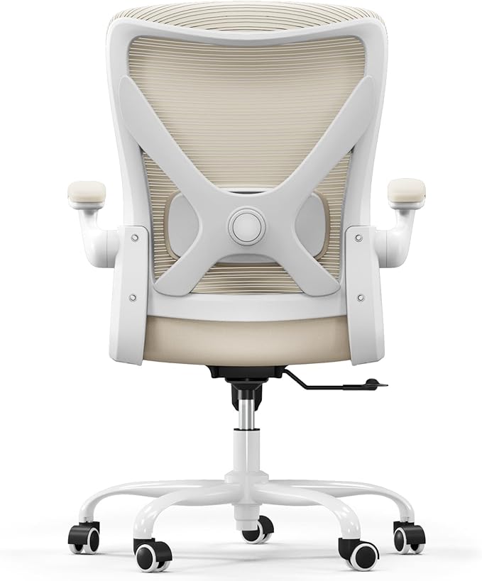 Ergalithic Ergonomic Office Chair - X-Shaped Computer Desk Chair Comfy, Gaming Chair, Office Chair with Lumbar Support, Mesh Office Chairs, Desk Chair for Long Hours(White Beige)