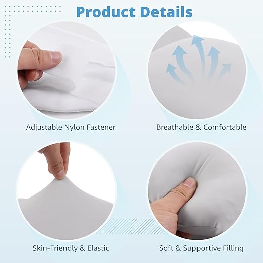 Lumbar Support Pillow for Sleeping, Lower Back Sciatic Nerve Pain Relief, Soft Silk Cotton Lumber Pillow for Bed, Adjustable Wrap Around Lumbar Cushion for Side, Back & Stomach Sleepers